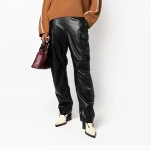 Rag & Bone Sleek Black Leather Trousers